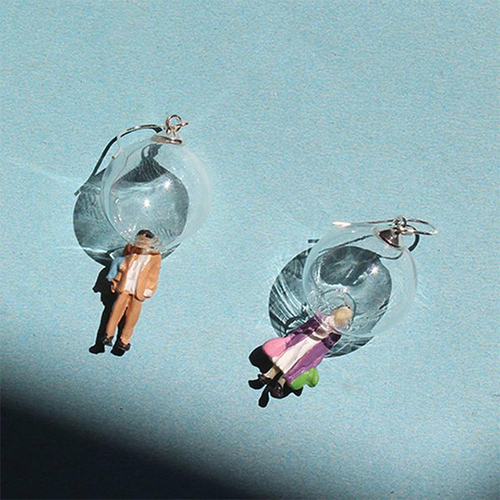 Figure-in-Glass Dangle Earrings