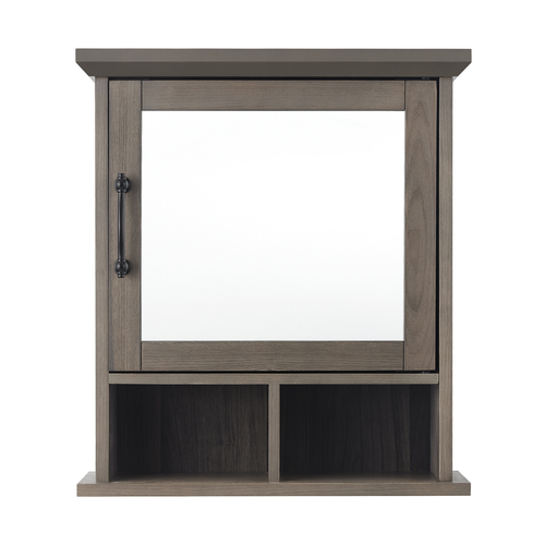 Teamson Home Brown Wooden Bathroom Mirror Cabinet