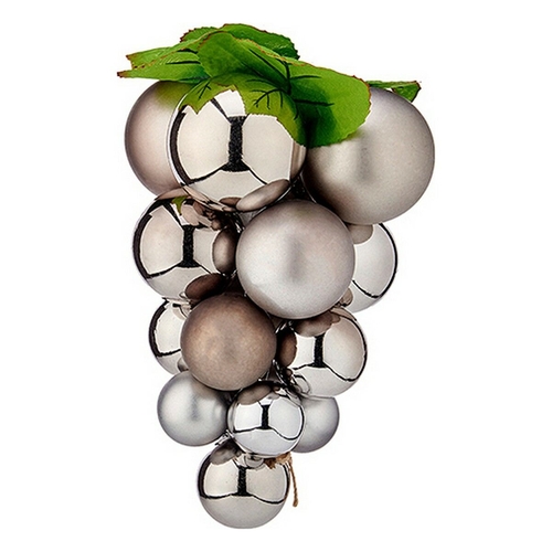 Christmas Bauble Grapes Silver Plastic 18 x 18 x 28 cm