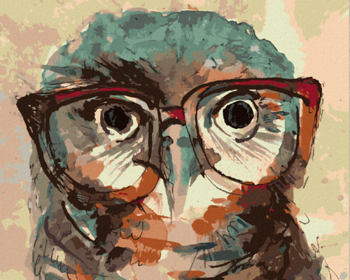 Paint by Numbers - OWL WITH GLASSES