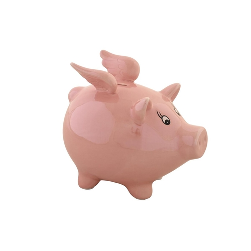 Money box DKD Home Decor Dolomite Children's Modern Pig Iridescent