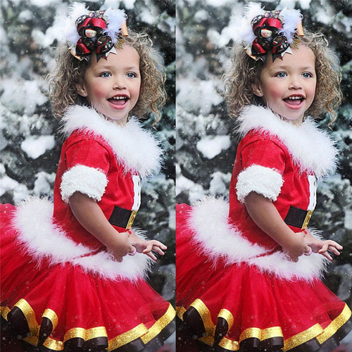 Toddler Infant Baby Girls Christmas Xmas Fluffy