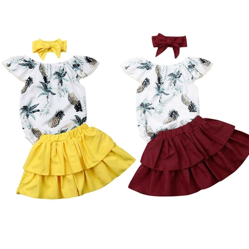 Lovely Infant Baby Girls Clothes Sets Ruffle