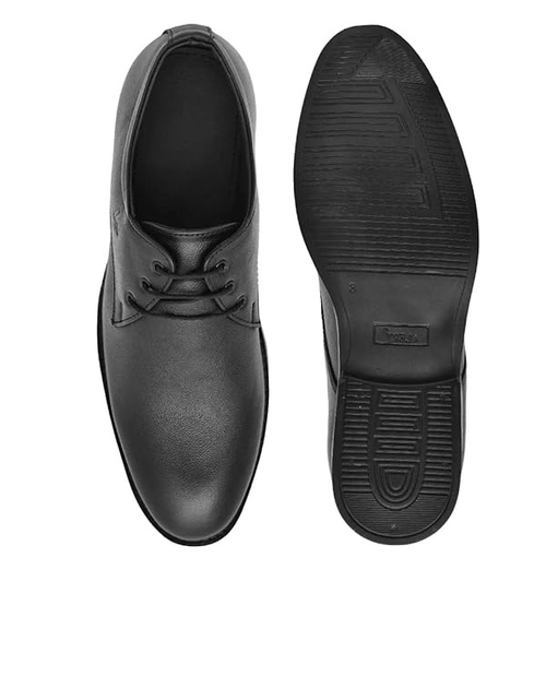 Lace up Black Formal leather shoes for mens (Size-6) (Color-BLACK)