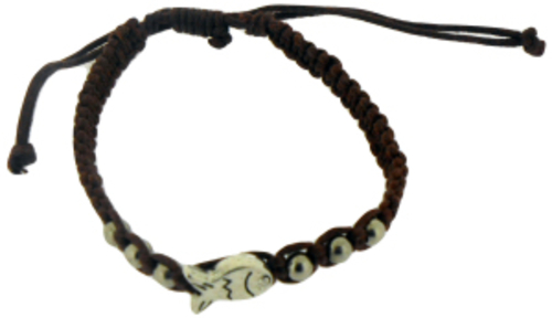 Solid Rock Jewelry 144739 Dark Brown Cotton Adjustable Friendship with