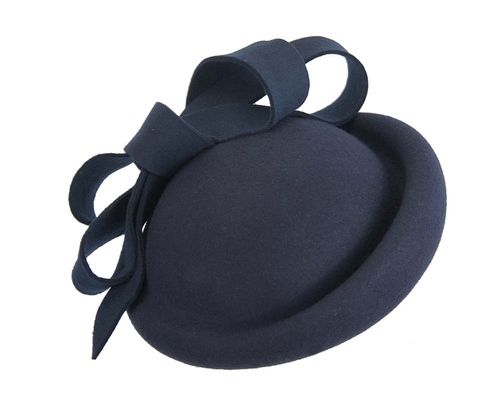 Navy felt winter fascinator hat