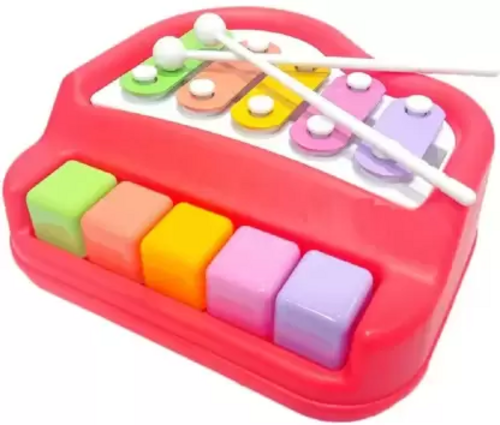 Musical Xylophone and Mini Piano, Non Toxic, Non-Battery- Assorted Red