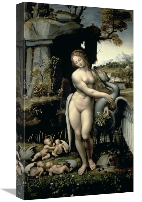 Global Gallery GCS-281938-22-142 22 in. Leda & the Swan Art Print - Le
