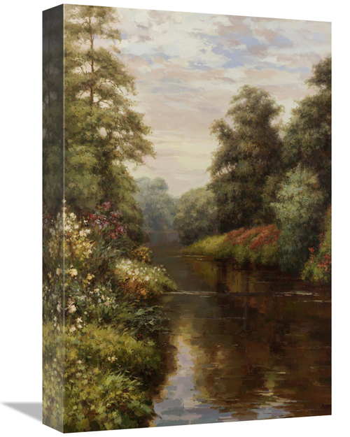 Global Gallery GCS-132429-1218-142 12 x 18 in. Flowers on the Bank Art