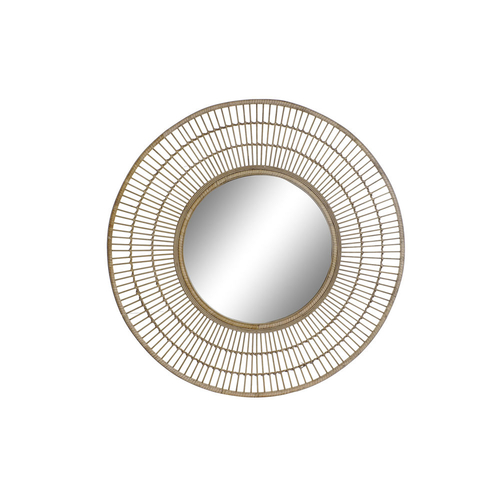 Wall mirror DKD Home Decor Crystal Bamboo (80 x 2.5 x 80 cm)