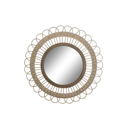 Wall mirror DKD Home Decor Crystal Natural Bali 70 x 3 x 70 cm