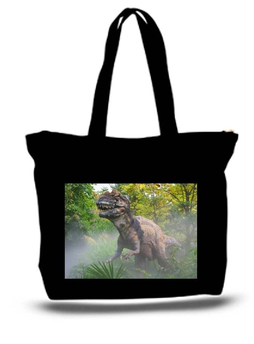 T Rex Dinosaur Large Tote New Zipper Bag