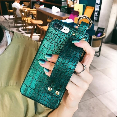 Plain Croc Leather iPhone Case