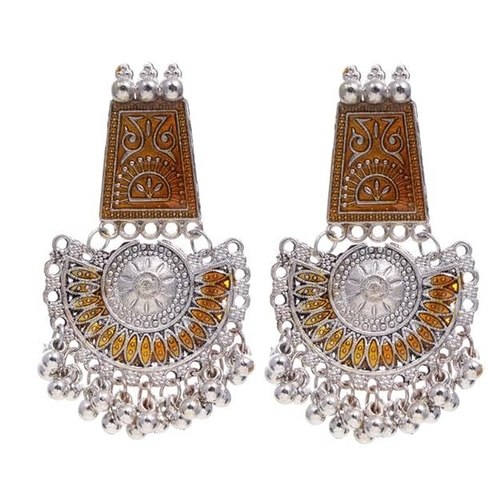 CE Alloy Oxidised Jewellery Jhumkas set,traditional Brass Silver