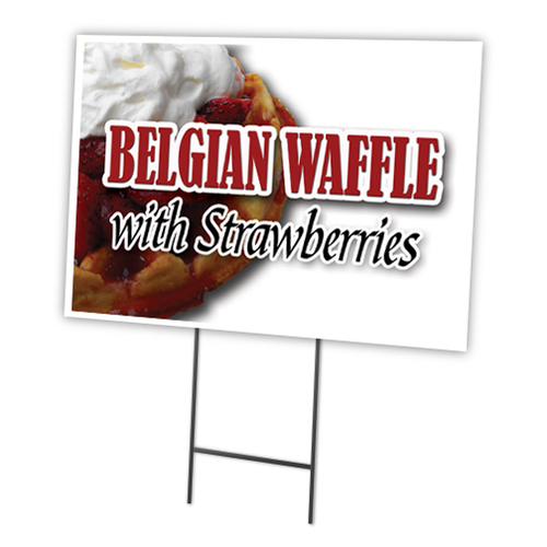 SignMission C-1824-DS-Belgian Waffle Strawb 18 x 24 in. Belgian Waffle