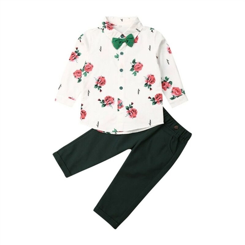 1 7Y 2PCS Baby Boy Outfits Clothes Sets Long