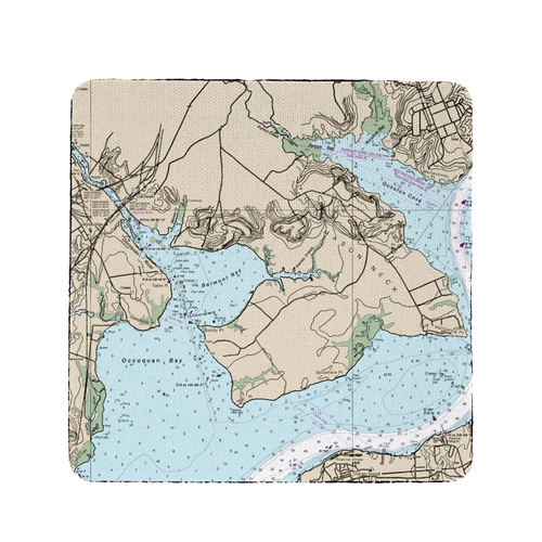 Betsy Drake CT12289OC 4 x 4 in. Occoquan, VA Nautical Map Coaster 