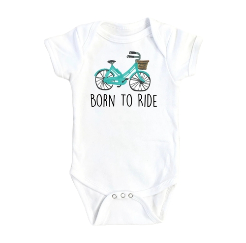 Main Bicycle Born To Ride - Baby Boy Girl Clothes Infant Bodysuit Funny image