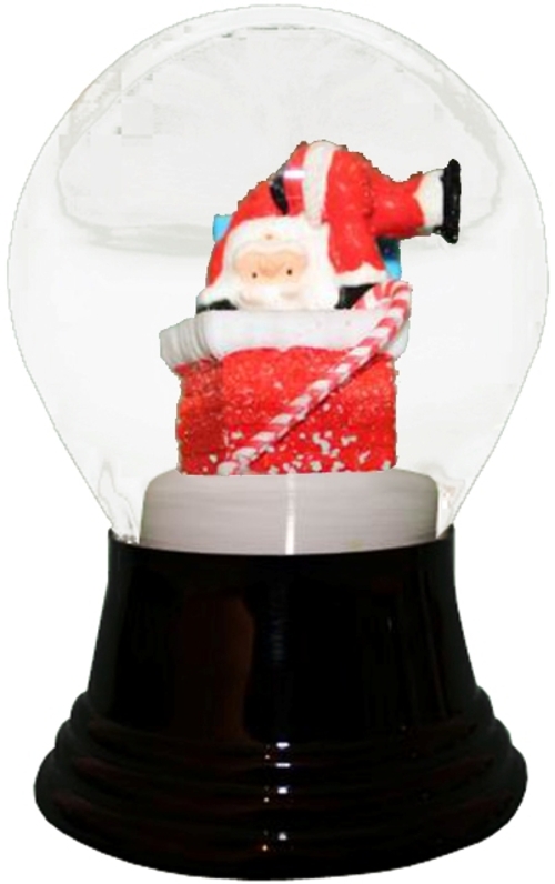 Alexander Taron PR1434 Perzy Snowglobe  Medium Santa in Chimney