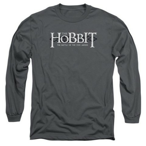 Trevco Hobbit-Ornate Logo Long Sleeve Adult 18-1 Tee- Charcoal - Small