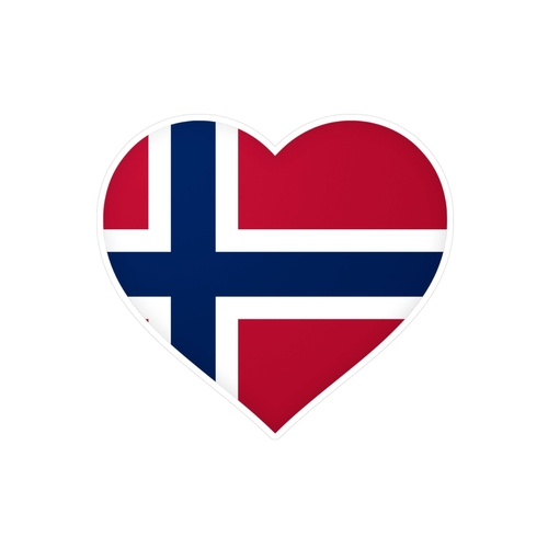 Autocollant Coeur Drapeau du Svalbard et de Jan Mayen en plusieurs tai