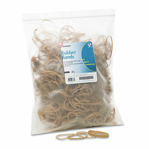 Ability One NSN5783514 1 lbs Rubber Bands, Size 54 - Assorted Size