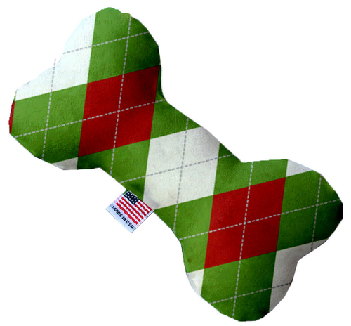 Mirage Pet 1304-CTYBN6 Christmas Argyle Canvas Bone Dog Toy - 6 in.