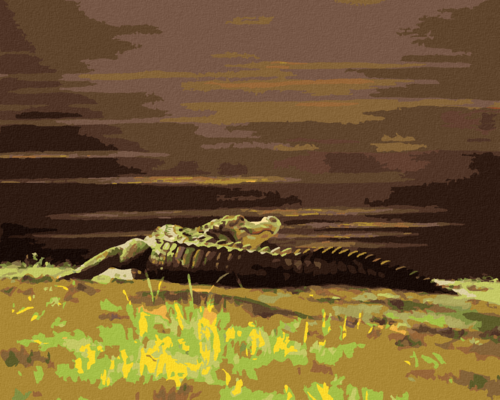 Zuty - Paint by Numbers - ALLIGATOR LYING BY THE WATER III (D. RUSTY