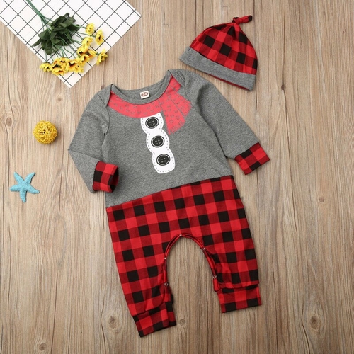 Pudcoco Autumn Unisex Baby Boy Girl  Winter Plaid