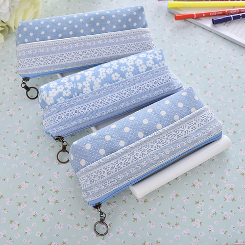 Fashion Blue lace Elegant Pencil Cases Stationery