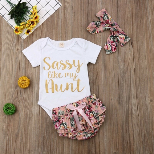 2019 New 3Pcs Fashion Newborn Baby Girls Clothes