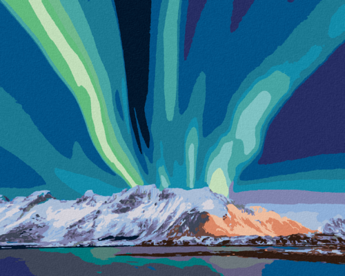 Paint by Numbers - MOUNTAIN AND AURORA
