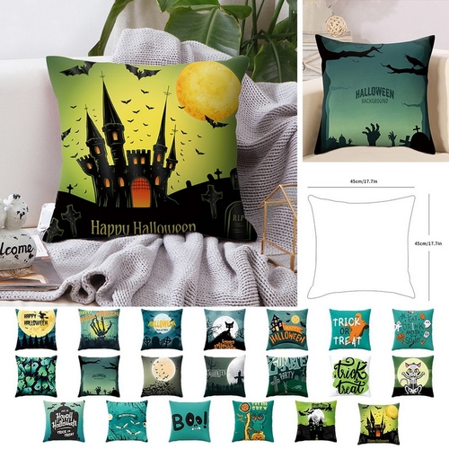 DIDIHOU Halloween Cushion Cover Pumpkin Castle