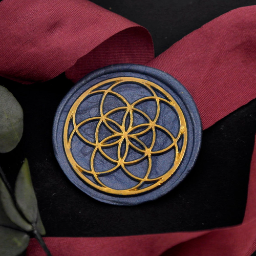 The Seed of Life Pattern Metal Stamp / Wedding Wax Seal Stamp