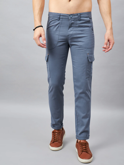 Men’s Cotton Cargo Pants (Color light blue) (Size 34)