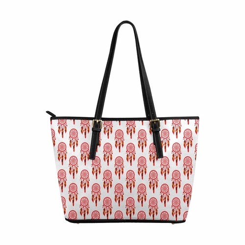 Large Leather Tote Shoulder Bag - Bohemian Print