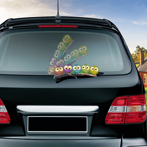 Easter Owls Stickers Car Styling Waving Wiper