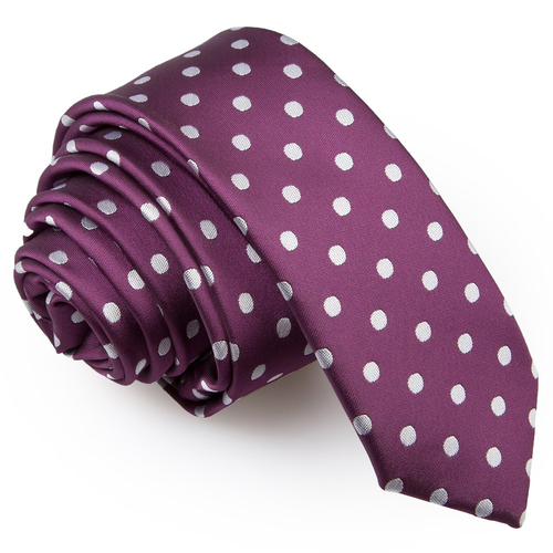Polka Dot Skinny Tie - Purple