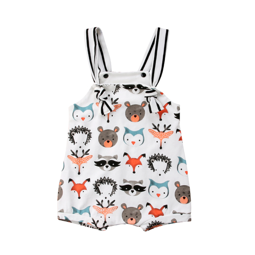 2018 Baby Cartoon Animal Strap Romper Newborn