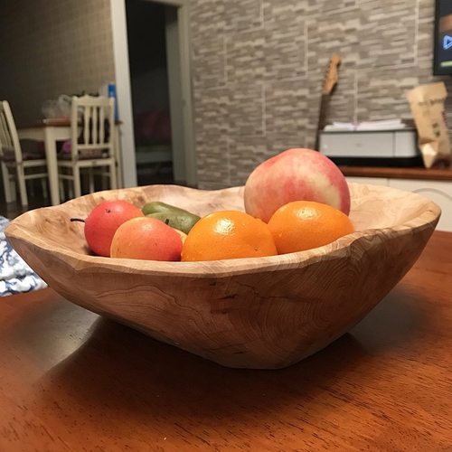 Natural Wood Serving Bowl