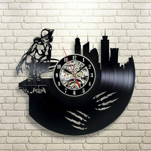 CATWOMAN DESIGN VINYL RECORD WALL CLOCK MODERN ART DESIGN