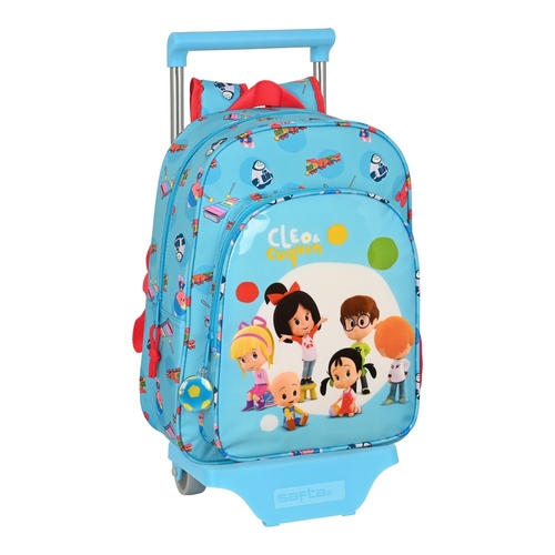 School Rucksack with Wheels Cleo & Cuquin Good Night Blue (26 x 34 x