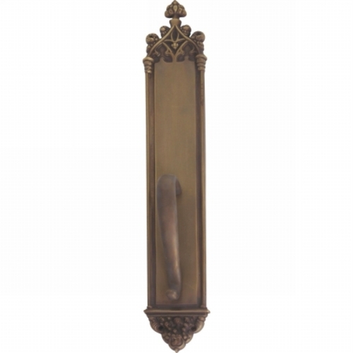 Brass Accents A04-P5641-SGR-486 Gothic Pull Plate with S-Grip Pull&#44