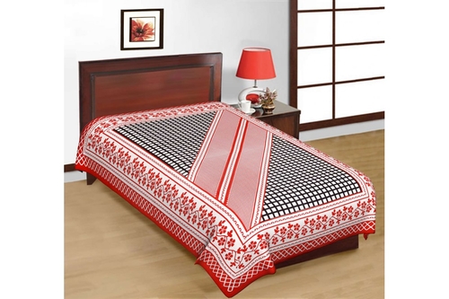 Jaipuri Sanganeri Cotton Printed Single Bedsheet