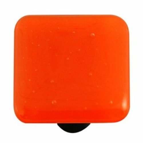 Hot Knobs HK1008-KA Opal Orange Square Glass Cabinet Knob - Aluminum P