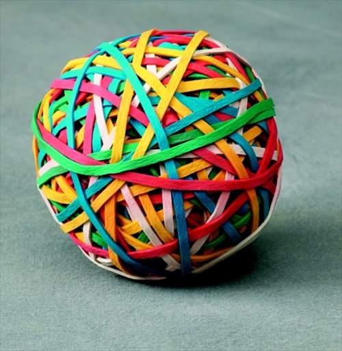 Economy Rubber Band Ball, Multiple Color