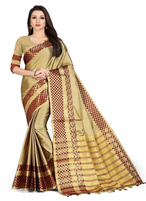 Generic Women's Cotton Silk,Jacquard,Poly Silk