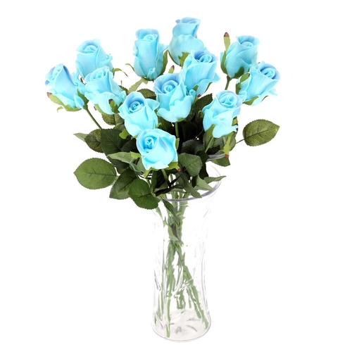 12PCS Rose Flower Soft PU Real Like Simulation