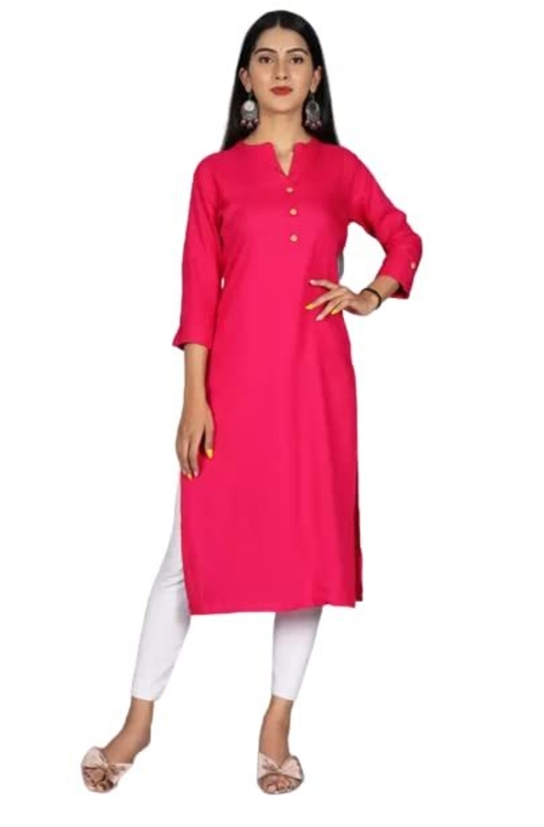 Women's Pink Straight Kurta Size M