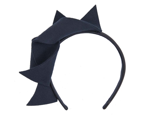 Navy felt twisted fascinator headband